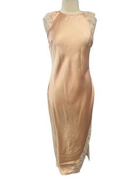 Future Collective Satin Dress Womens Medium Peach New WOT Sleeveless